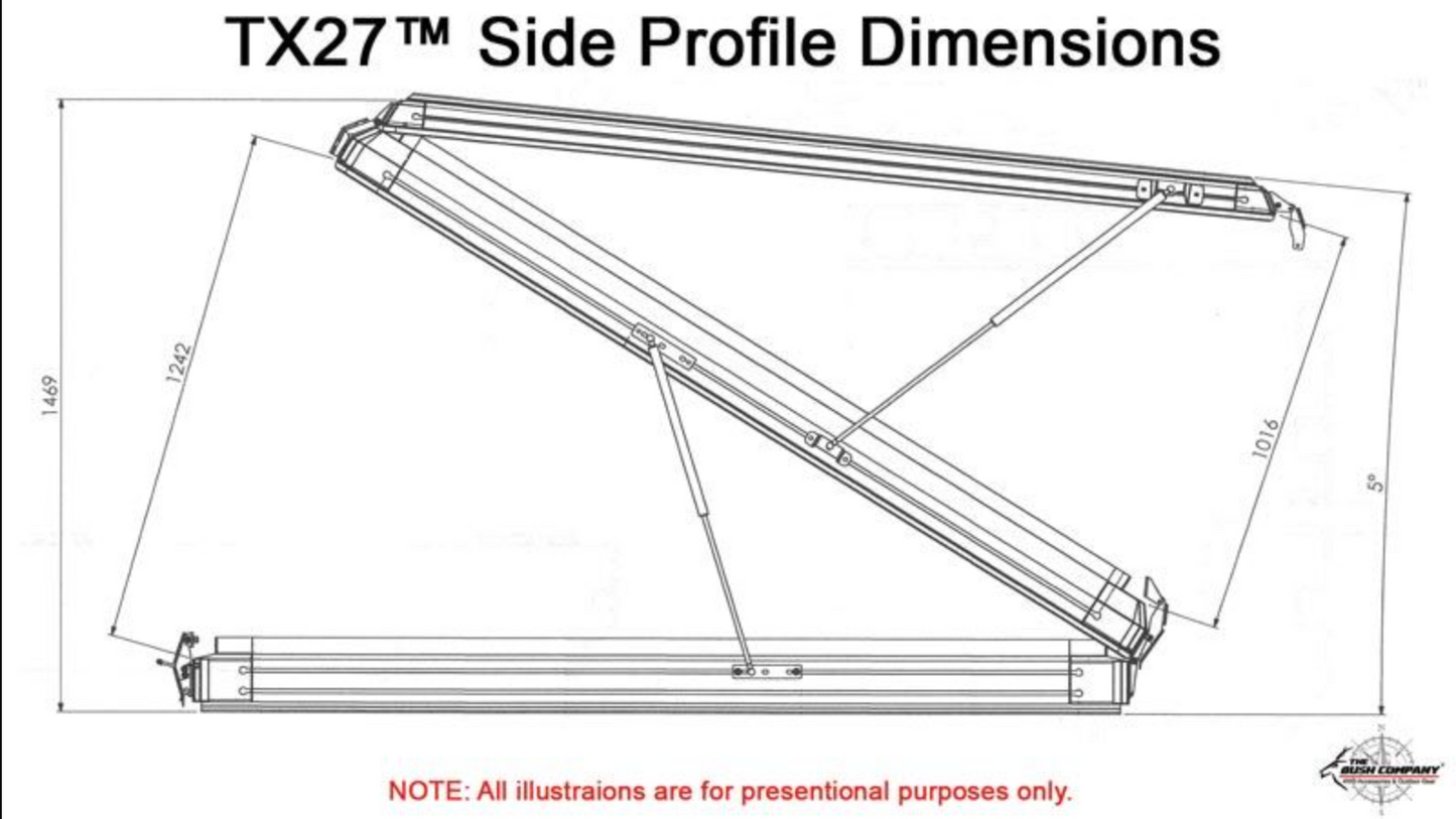 The Bush Company TX27 Hardshell Rooftop Tent