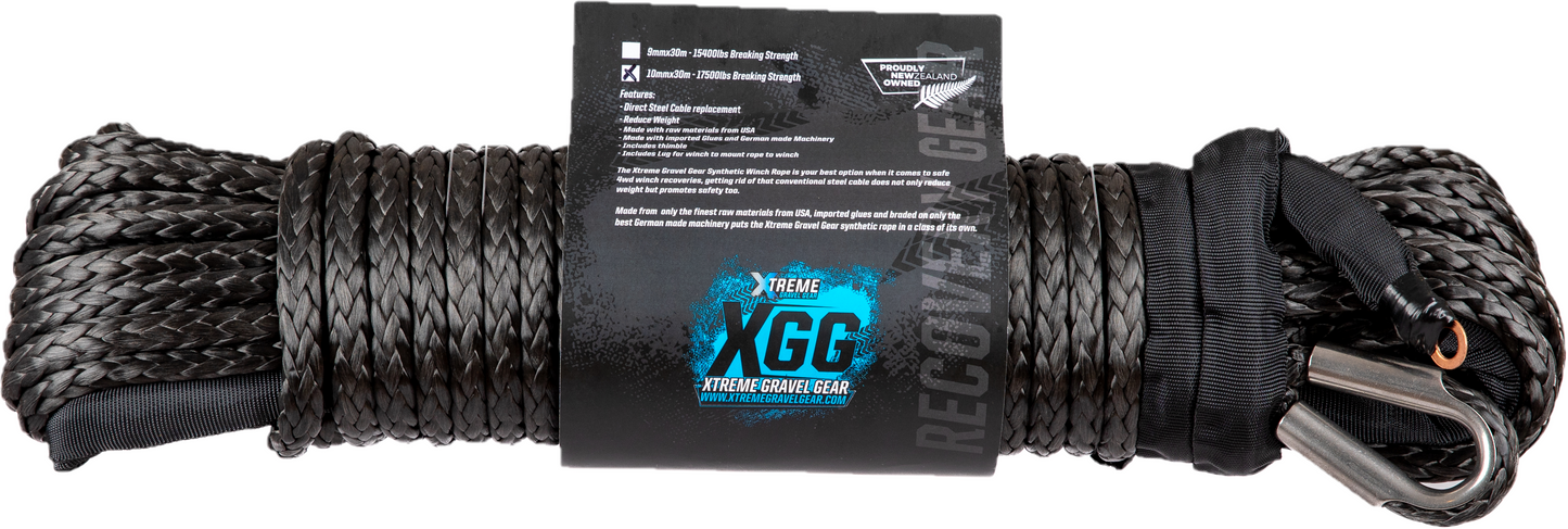 XGG 30m 10mm Synthetic Winch Rope 17,600lbs